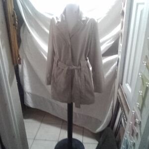 Women's Beige Belted Coat Large